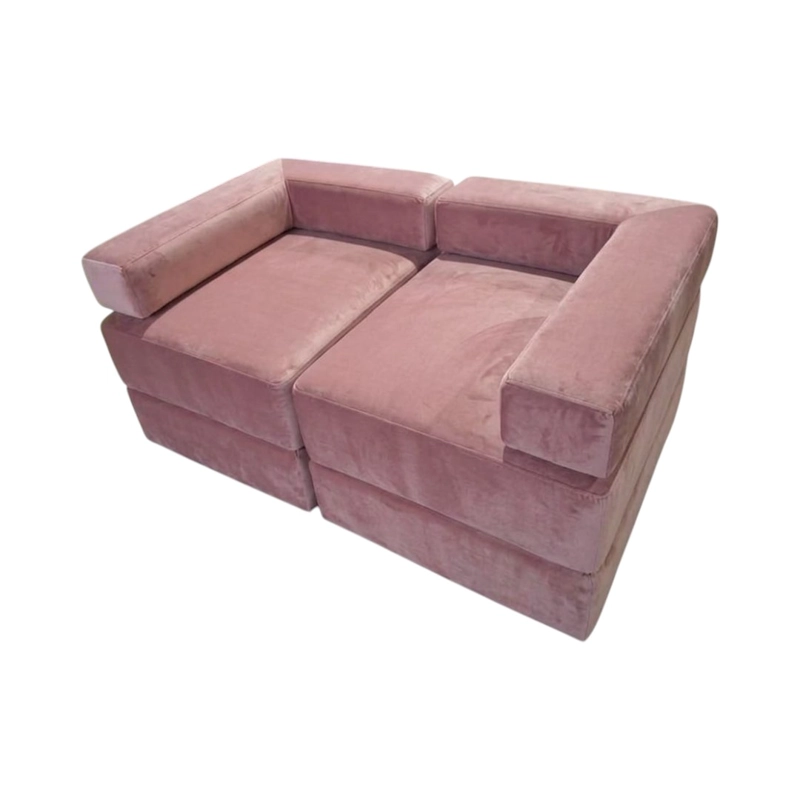 SOFA CAMA ARKOS DOS CUERPOS EN FELPA PALO ROSA - 3