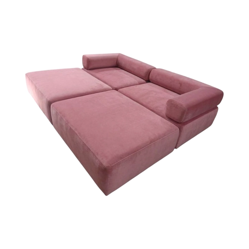 SOFA CAMA ARKOS DOS CUERPOS EN FELPA PALO ROSA - 4