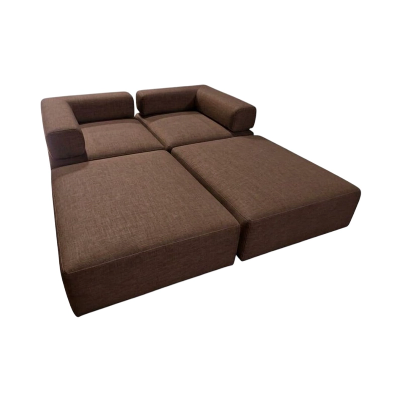 SOFA CAMA ARKOS DOS CUERPOS EN LINO CHOCOLATE - 2