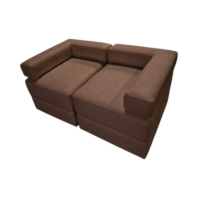 SOFA CAMA ARKOS DOS CUERPOS EN LINO CHOCOLATE - 3