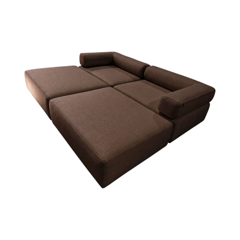 SOFA CAMA ARKOS DOS CUERPOS EN LINO CHOCOLATE - 4