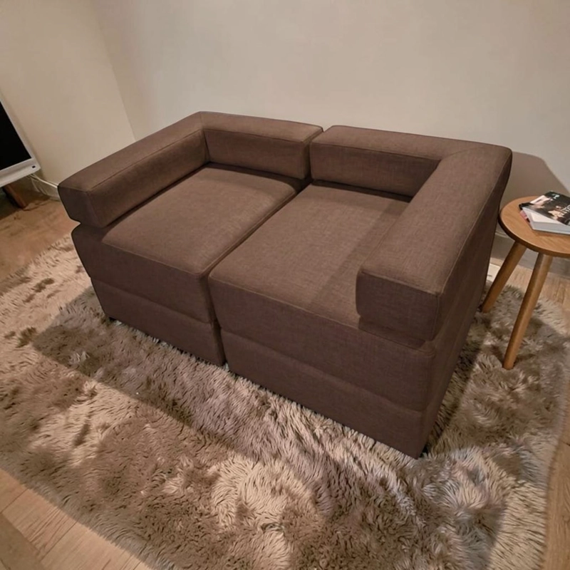 SOFA CAMA ARKOS DOS CUERPOS EN LINO CHOCOLATE - 5