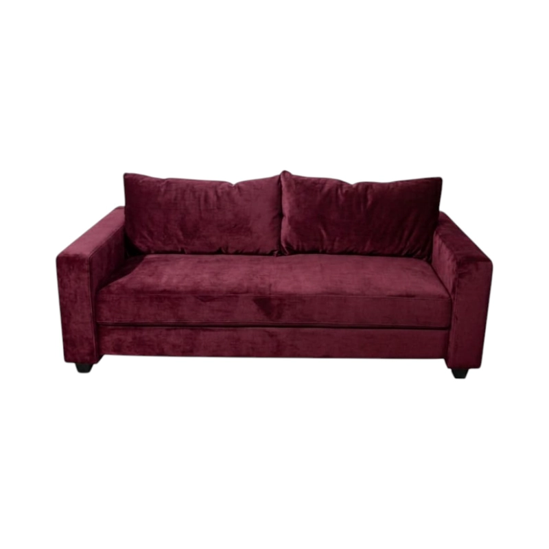 SOFA CAMA MULTIFUNCIONAL FELPA ROJO BURDEO - 4