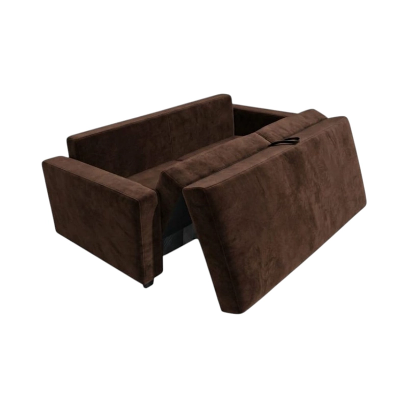 SOFA CAMA MULTIFUNCIONAL FELPA CHOCOLATE - 2