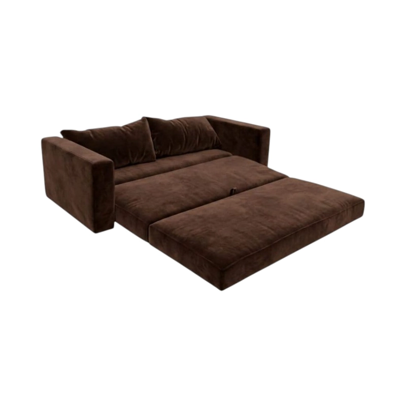 SOFA CAMA MULTIFUNCIONAL FELPA CHOCOLATE - 3
