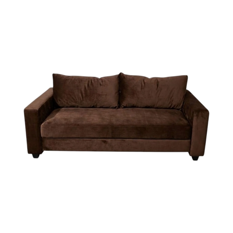 SOFA CAMA MULTIFUNCIONAL FELPA CHOCOLATE - 4