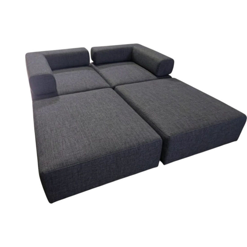 SOFA CAMA ARKOS DOS CUERPOS EN LINO GRIS OSCURO - 2
