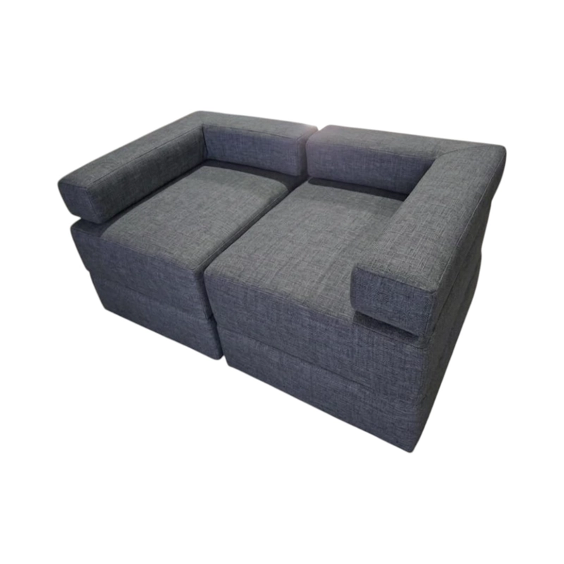 SOFA CAMA ARKOS DOS CUERPOS EN LINO GRIS OSCURO - 3