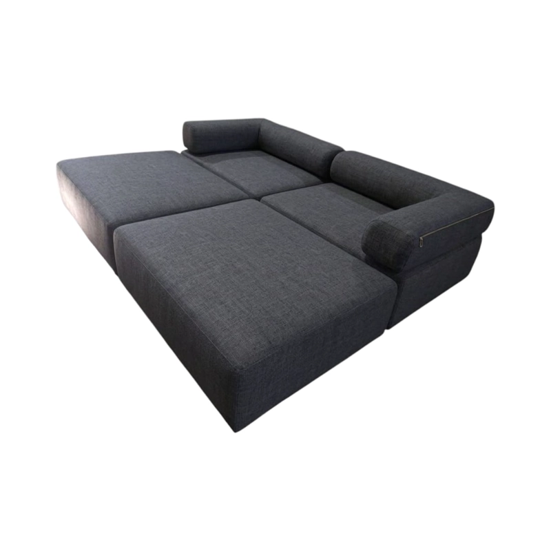 SOFA CAMA ARKOS DOS CUERPOS EN LINO GRIS OSCURO - 4