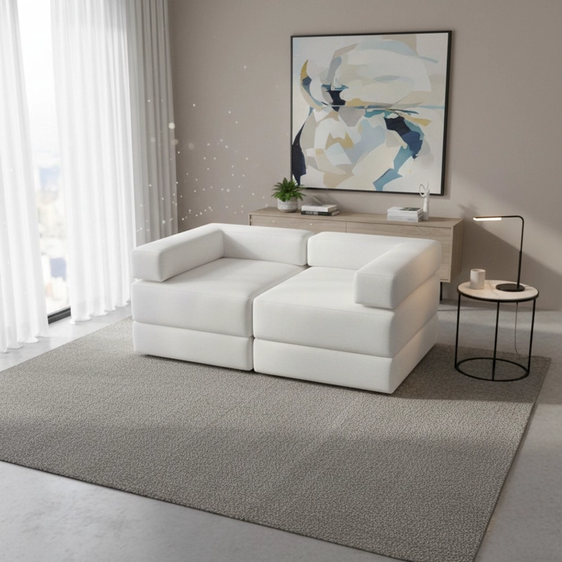 SOFA CAMA ARKOS DOS CUERPOS EN LINO CRUDO - 1