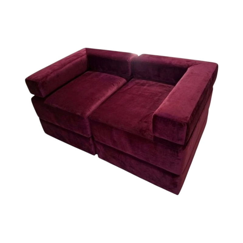 SOFA CAMA ARKOS DOS CUERPOS EN FELPA BURDEO - 3