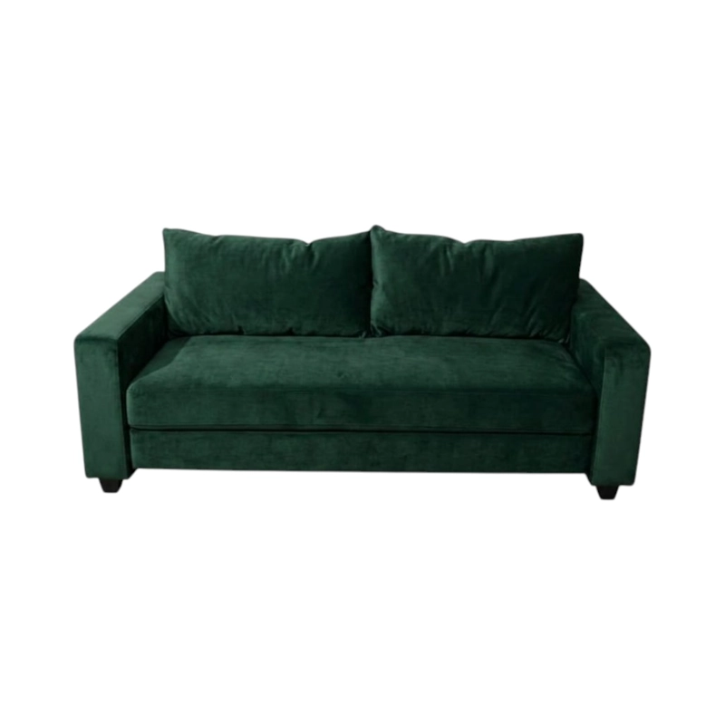 SOFA CAMA MULTIFUNCIONAL FELPA VERDE OSCURO - 4
