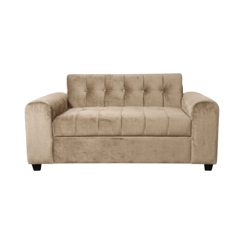 SOFA DOS CUERPOS BRAZO REDONDO FELPA BEIGE - 3
