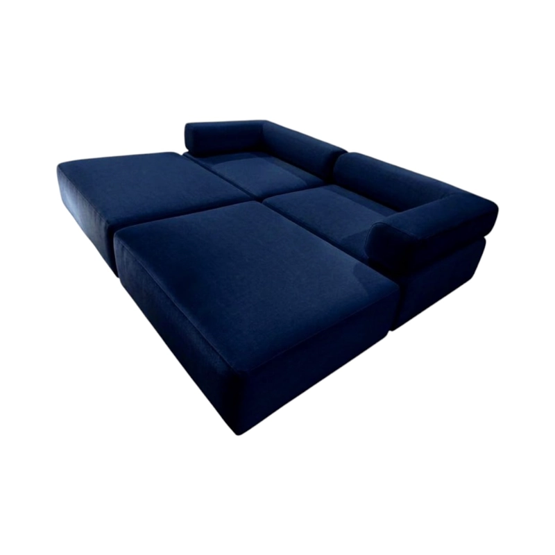 SOFA CAMA ARKOS DOS CUERPOS EN FELPA AZUL MARINO - 4