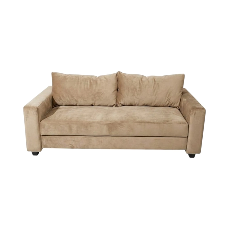 SOFA CAMA MULTIFUNCIONAL FELPA BEIGE - 4