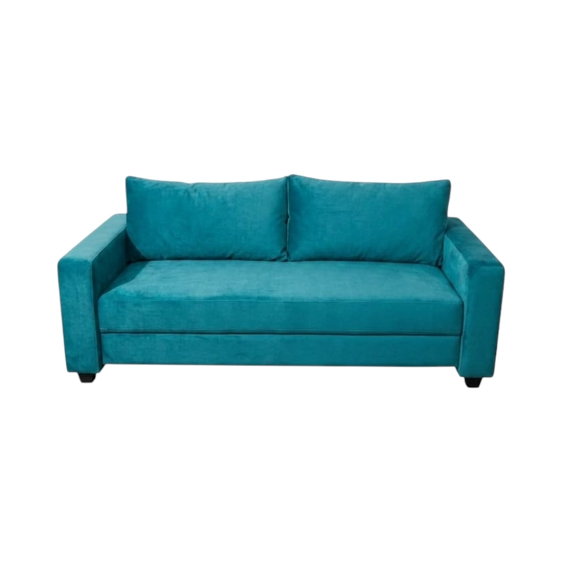 SOFA CAMA MULTIFUNCIONAL FELPA TURQUESA - 4