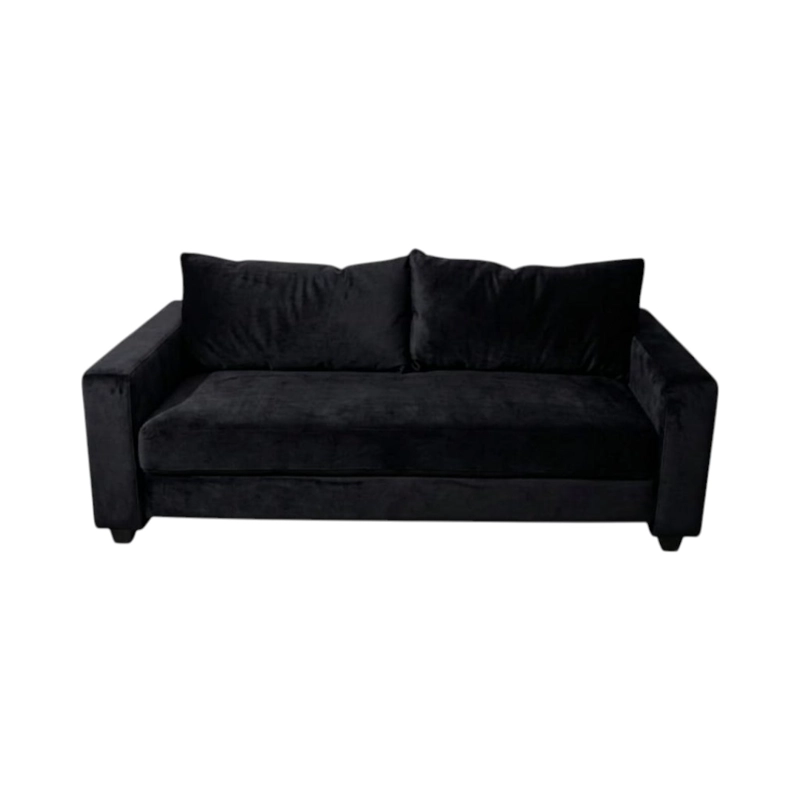 SOFA CAMA MULTIFUNCIONAL FELPA NEGRA - 4