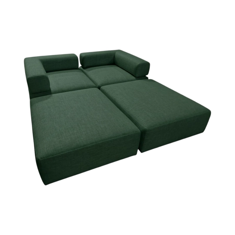 SOFA CAMA ARKOS DOS CUERPOS EN LINO VERDE - 2