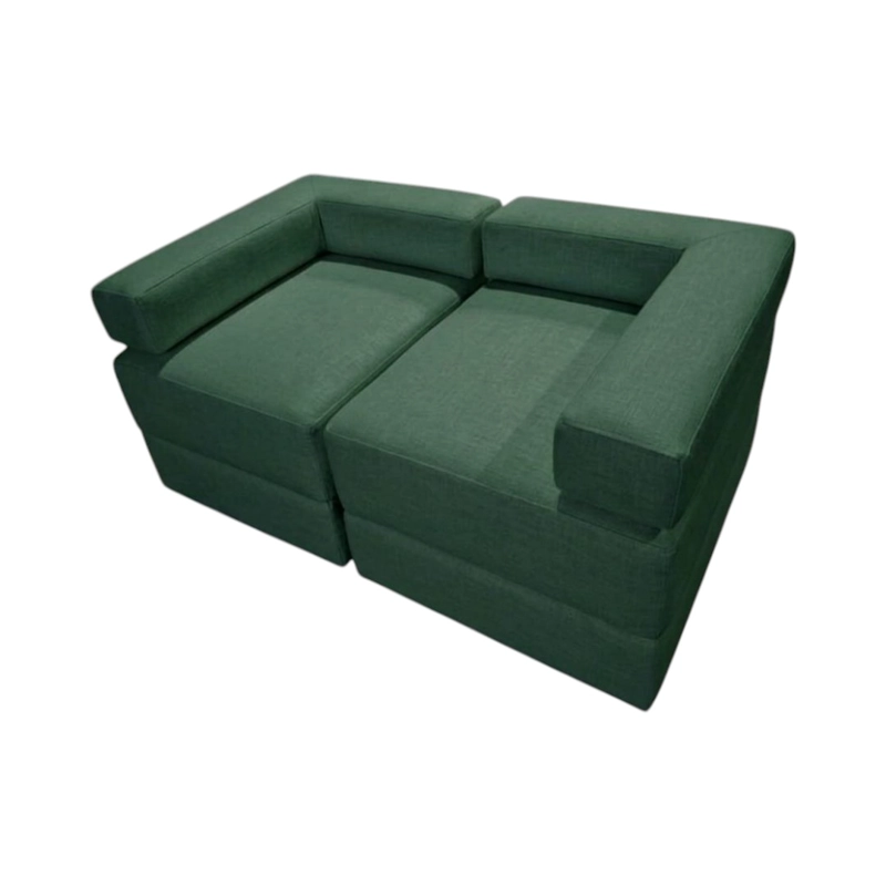 SOFA CAMA ARKOS DOS CUERPOS EN LINO VERDE - 3