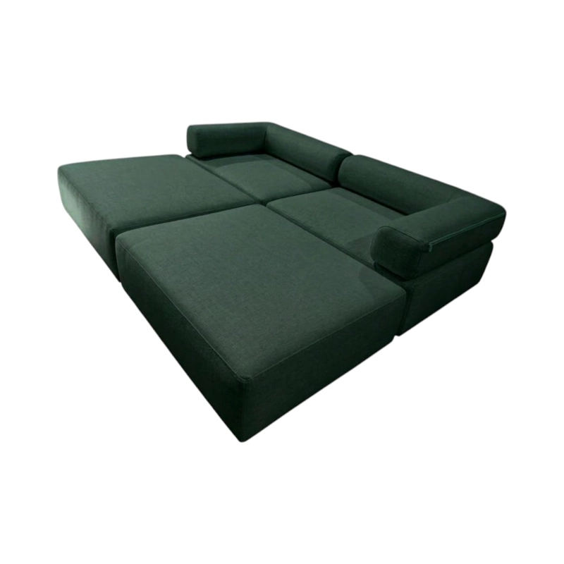 SOFA CAMA ARKOS DOS CUERPOS EN LINO VERDE - 4