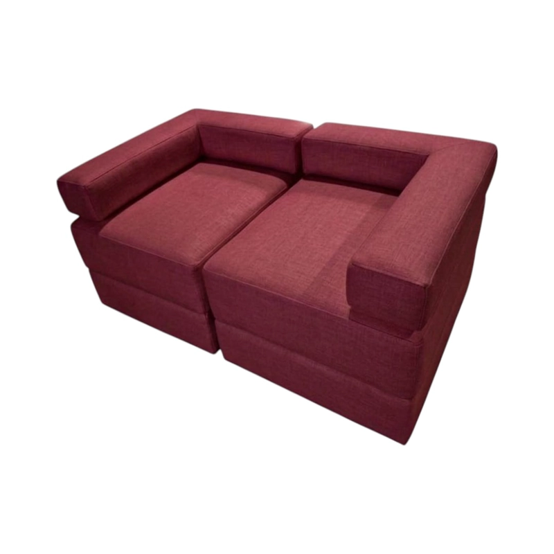 SOFA CAMA ARKOS DOS CUERPOS EN LINO ROJO - 3