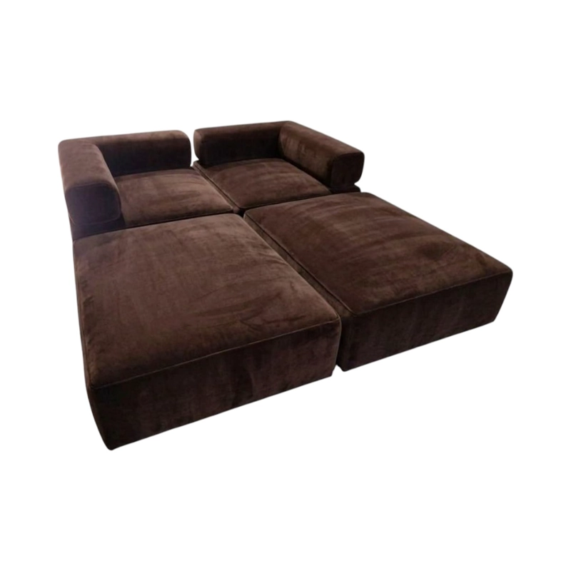 SOFA CAMA ARKOS DOS CUERPOS EN FELPA CHOCOLATE - 2