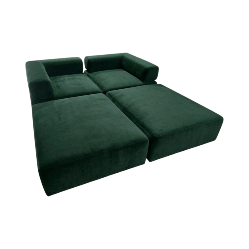 SOFA CAMA ARKOS DOS CUERPOS EN FELPA VERDE - 2