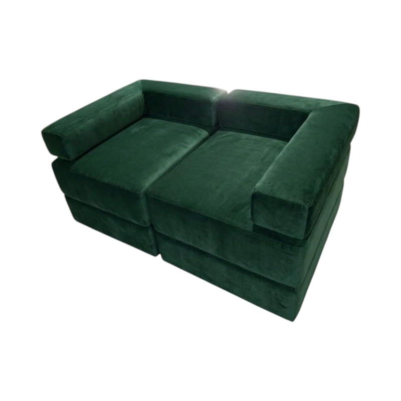 SOFA CAMA ARKOS DOS CUERPOS EN FELPA VERDE - 3