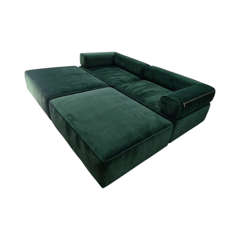 SOFA CAMA ARKOS DOS CUERPOS EN FELPA VERDE - 4