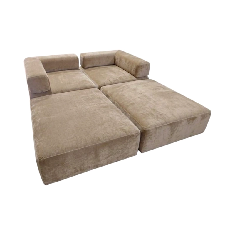 SOFA CAMA ARKOS DOS CUERPOS EN FELPA BEIGE - 2