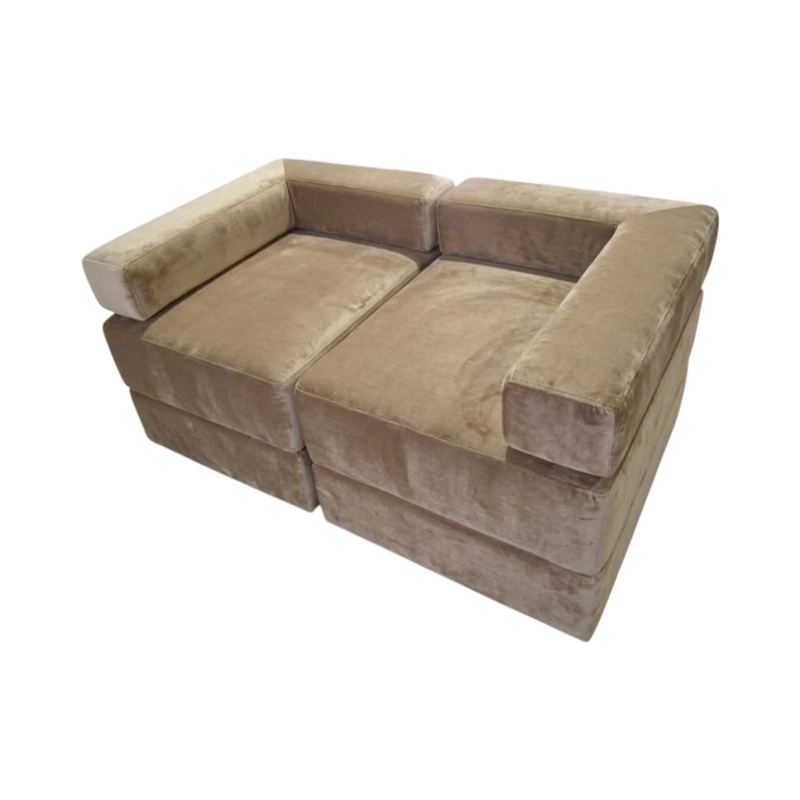 SOFA CAMA ARKOS DOS CUERPOS EN FELPA BEIGE - 3
