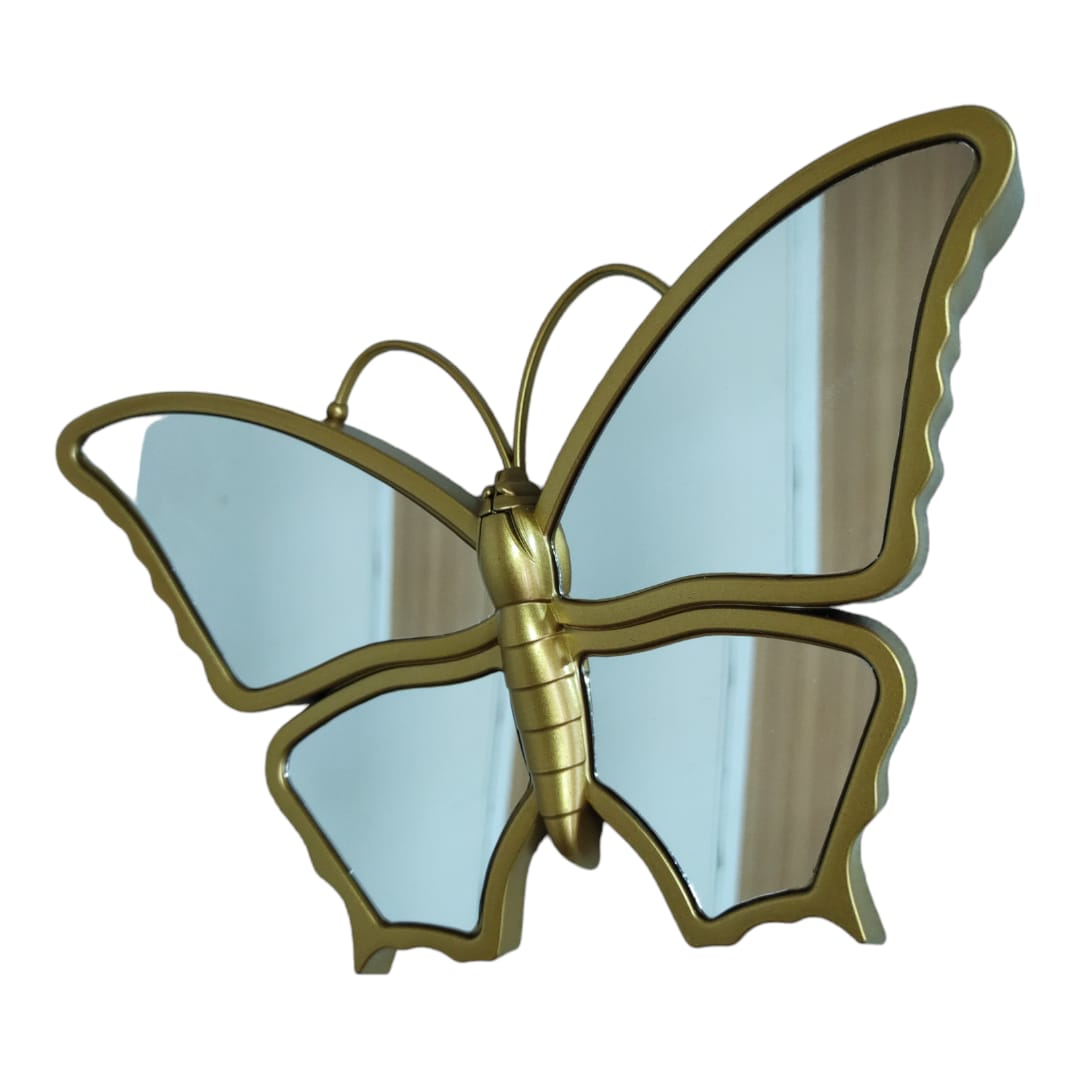 SET 3 PCS ESPEJOS DISEÑO MARIPOSAS DORADAS 19X25 CM C/U - 3