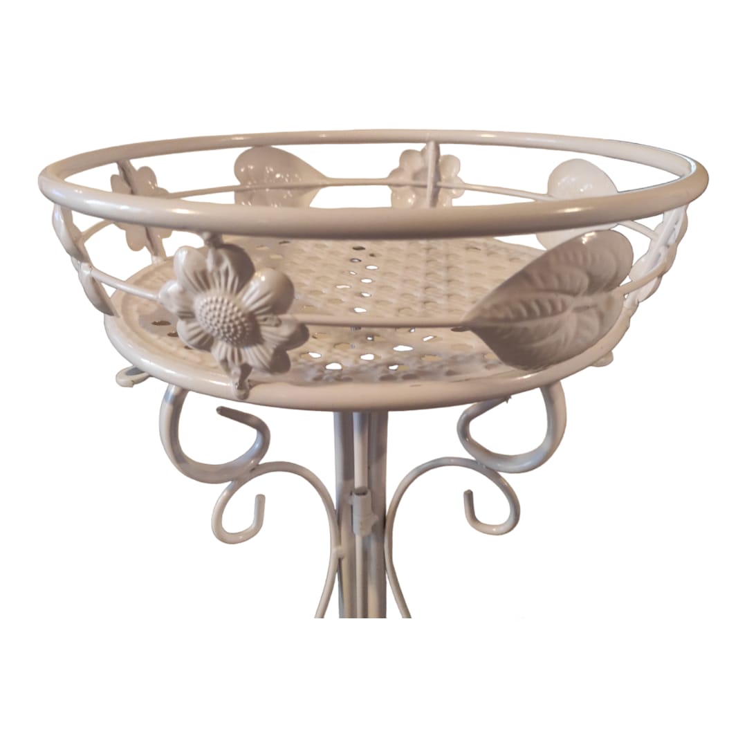 PEDESTAL MACETA METALICO BLANCO INVIERNO 75 CM (METAL ALTA CALIDAD) - 2