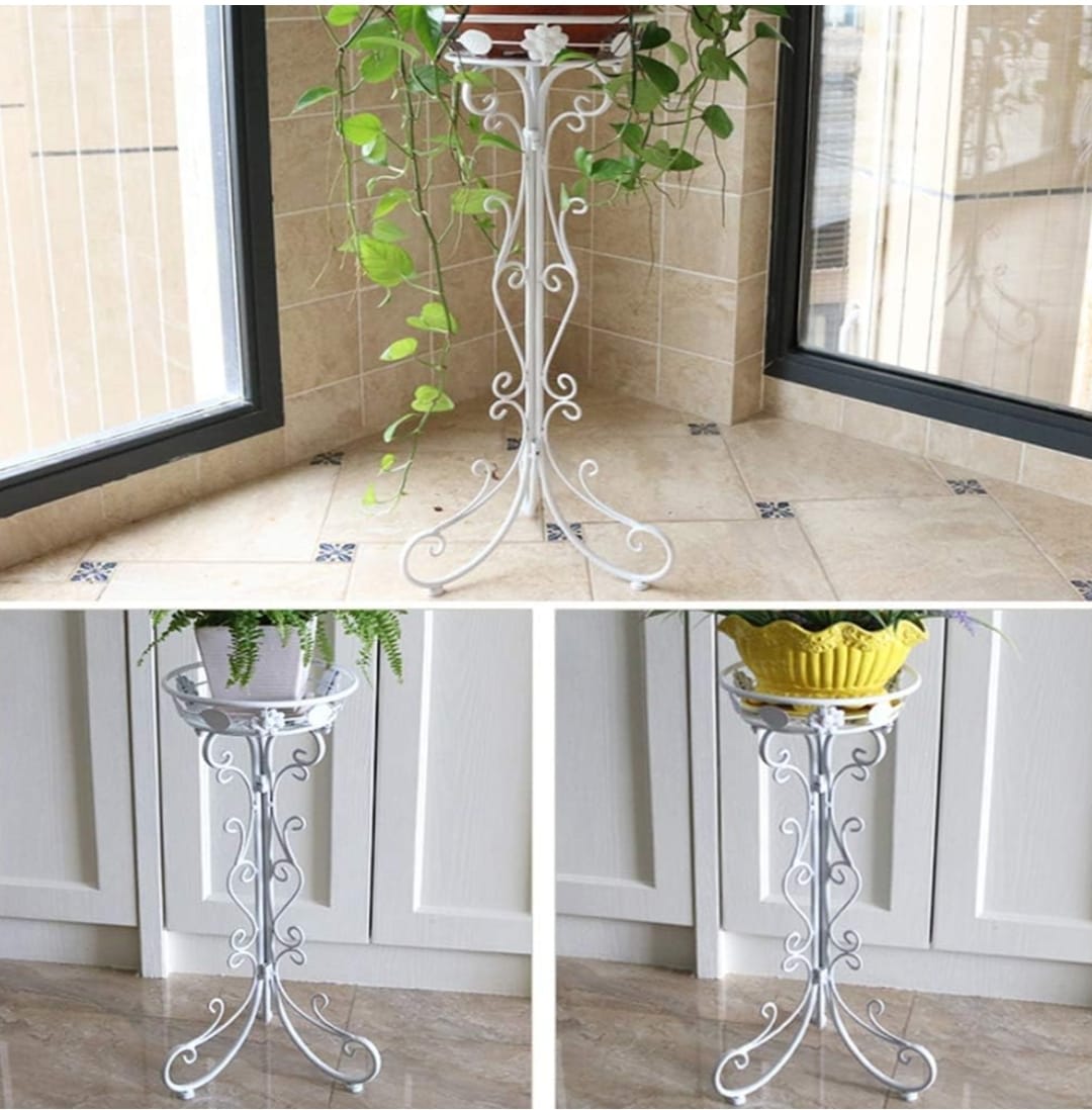 PEDESTAL MACETA METALICO BLANCO INVIERNO 75 CM (METAL ALTA CALIDAD) - 4