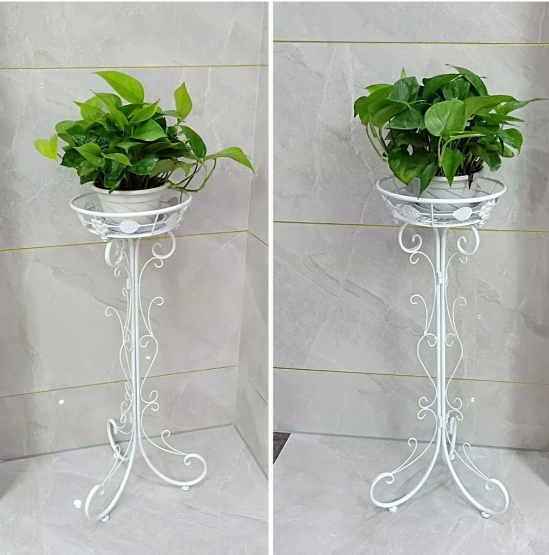 PEDESTAL MACETA METALICO BLANCO INVIERNO 75 CM (METAL ALTA CALIDAD) - 5