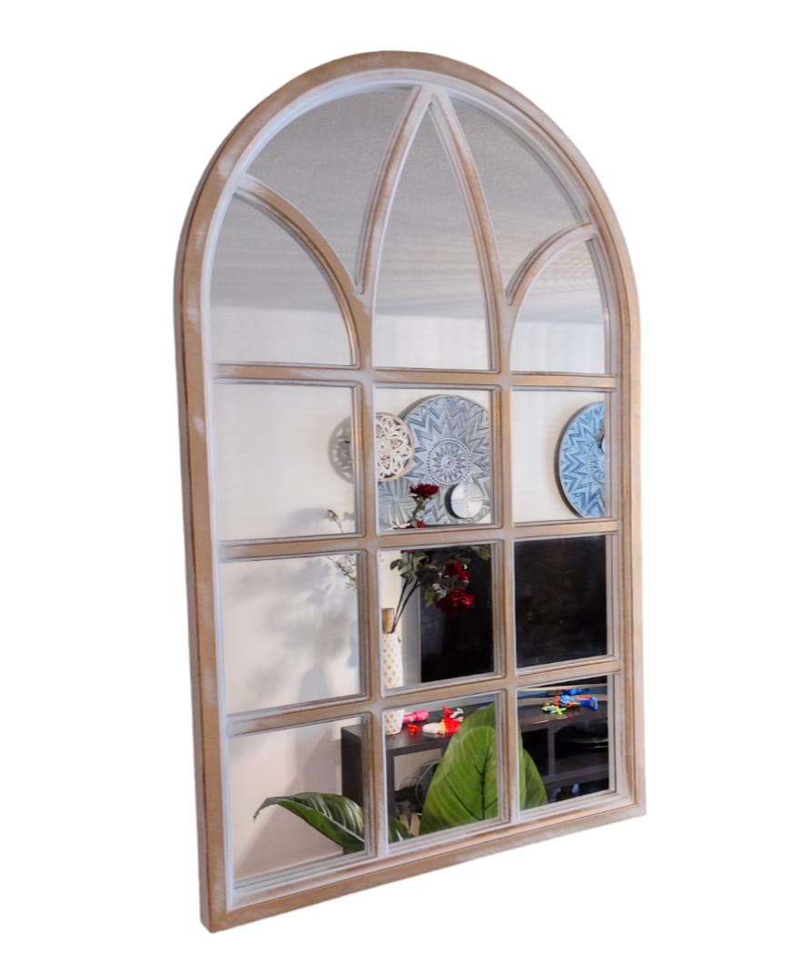 Espejos De Pared Espejo De Pared Arqueado Negro Para Ventana, Espejos Arqueados De 32 X 20 Pulgadas Para Pared, Espejo Montado En La Pared Para Baño, Entradas, Sala De Estar, Dormitorio Espejos