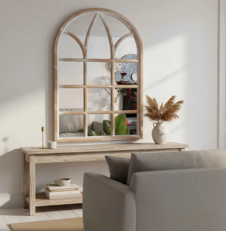 ESPEJO FORMA VENTANA DORADO ENVEJECIDO 51 X79 CM BLANCO - 3
