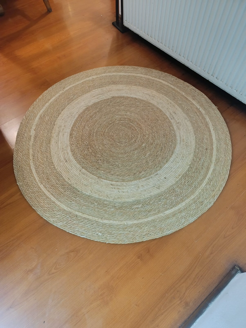 HERMOSA ALFOMBRA YUTE BICOLOR CIRCULOS (M1) 120 CM DIAMETRO - 4