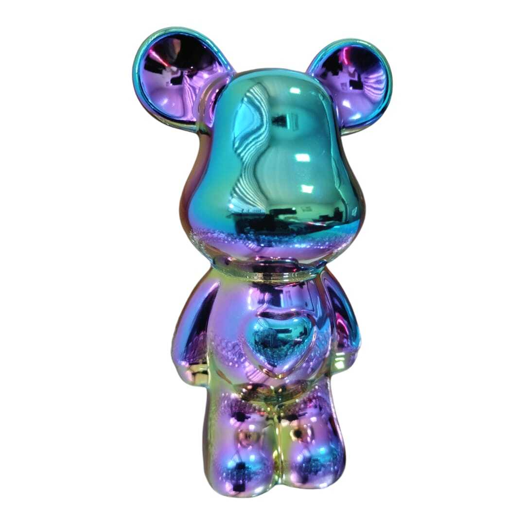 ADORNO DE OSO CERÁMICA COLOR TORNASOL, 18X10X8 CM - 1