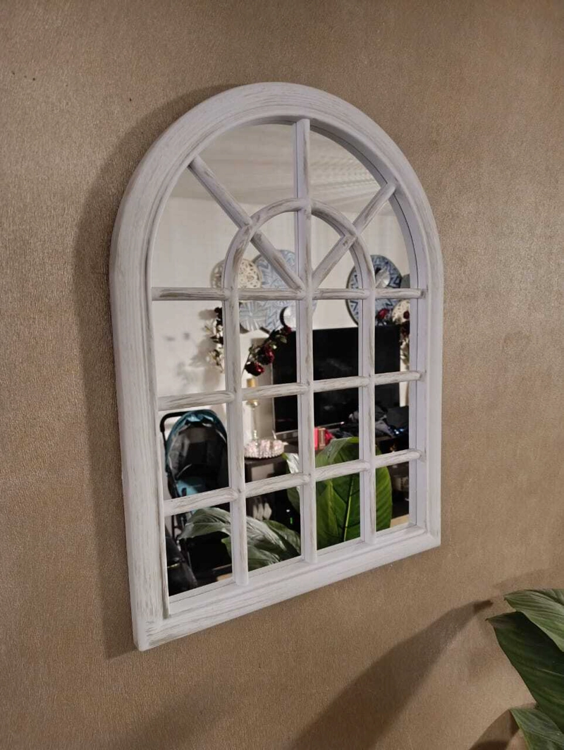 ESPEJO FORMA VENTANA, BLANCO INVIERNO, ENVEJECIDO 61X46 CM - 4