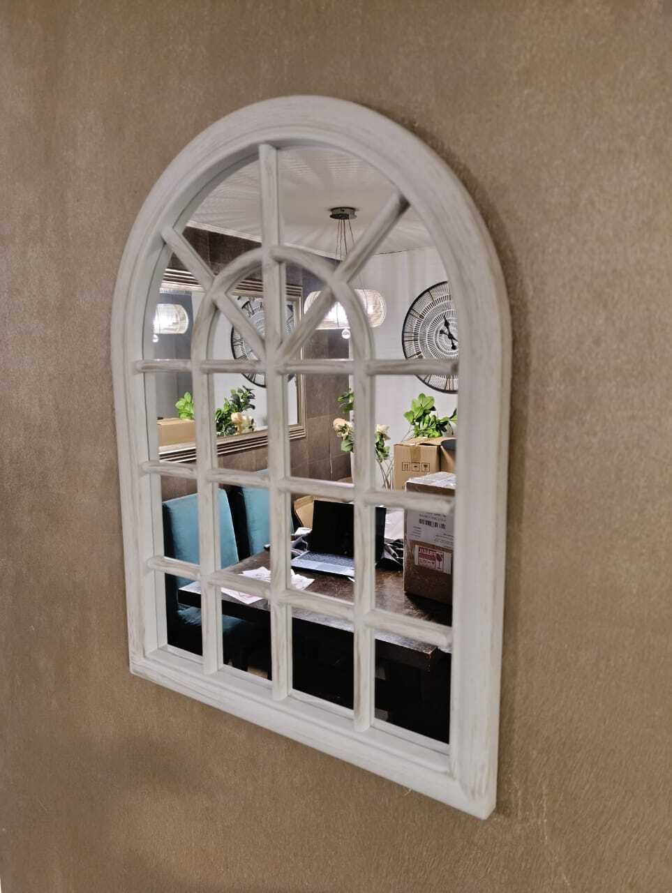 ESPEJO FORMA VENTANA, BLANCO INVIERNO, ENVEJECIDO 61X46 CM - 5