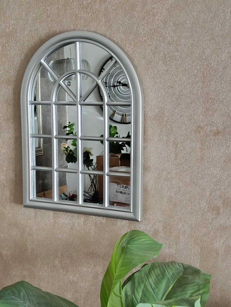 ESPEJO FORMA VENTANA INVIERNO 61 ALTOX46 CM ANCHO PLATEADO - 4