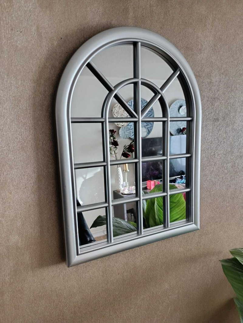 ESPEJO FORMA VENTANA INVIERNO 61 ALTOX46 CM ANCHO PLATEADO - 6
