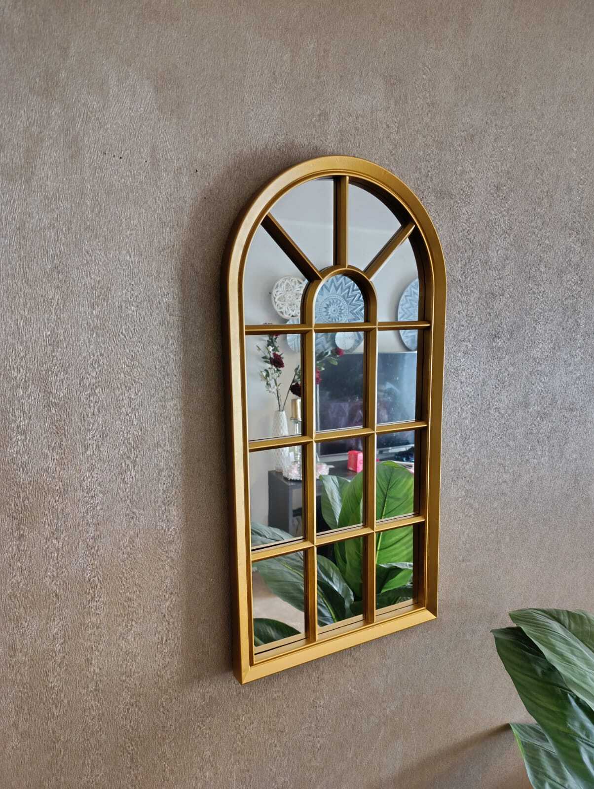 ESPEJO FORMA VENTANA 70 CM ALTO X 35 CM ANCHO DORADO - 5