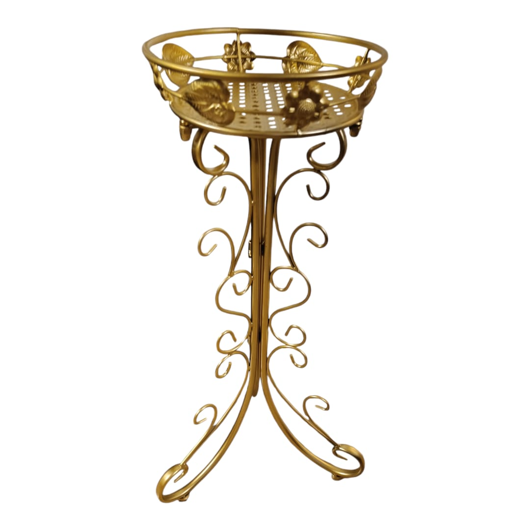 PEDESTAL MACETA METALICO DORADO 75 CM (METAL ALTA CALIDAD) - 1