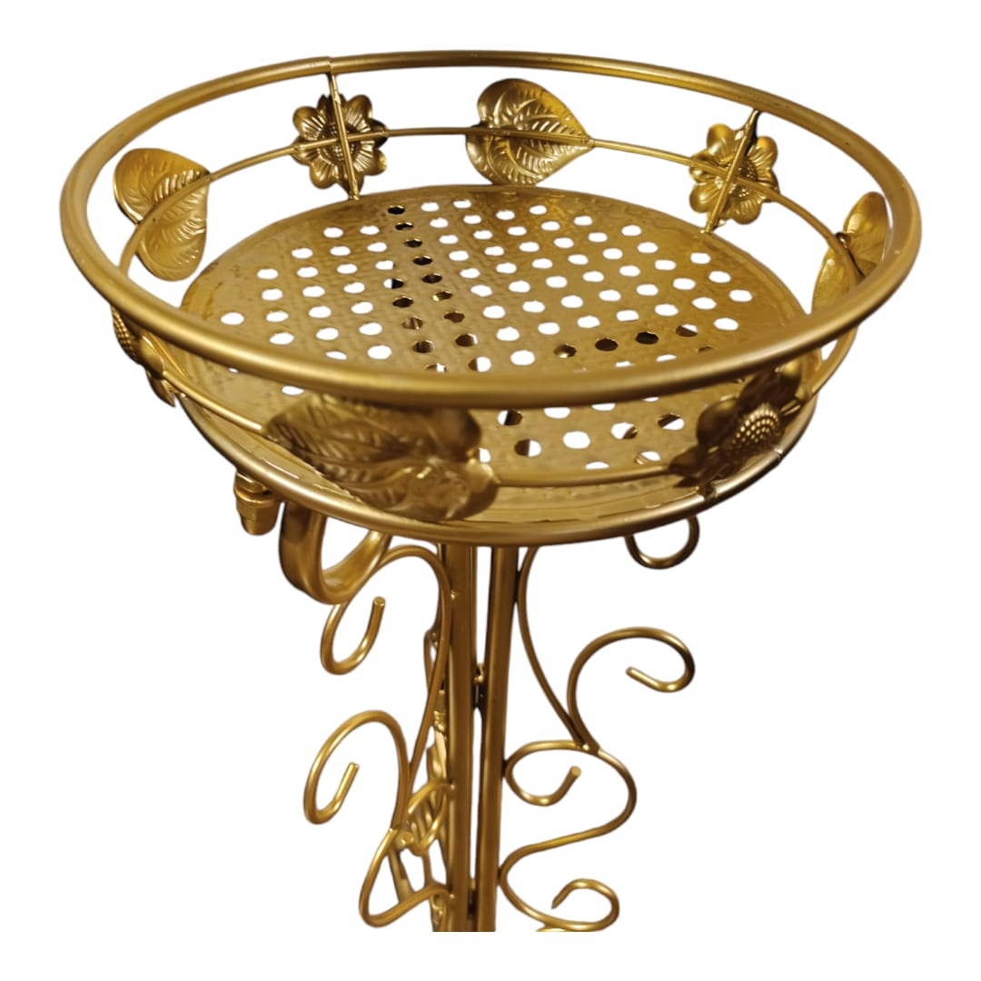 PEDESTAL MACETA METALICO DORADO 75 CM (METAL ALTA CALIDAD) - 2