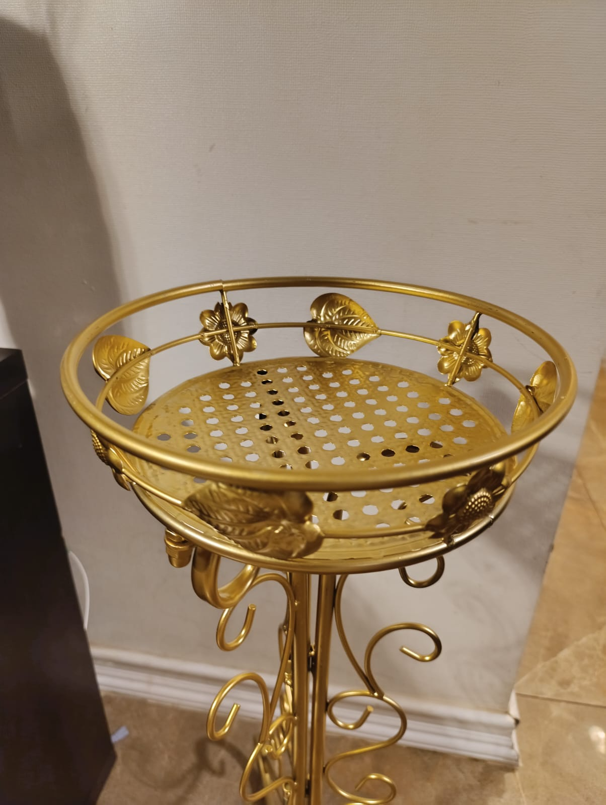PEDESTAL MACETA METALICO DORADO 75 CM (METAL ALTA CALIDAD) - 5