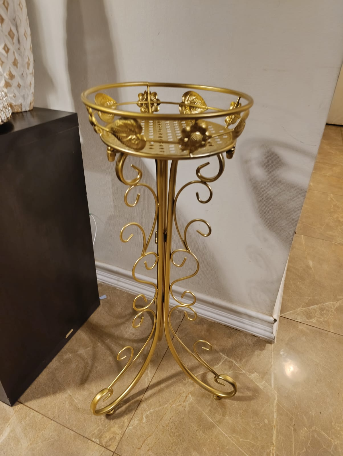 PEDESTAL MACETA METALICO DORADO 75 CM (METAL ALTA CALIDAD) - 6