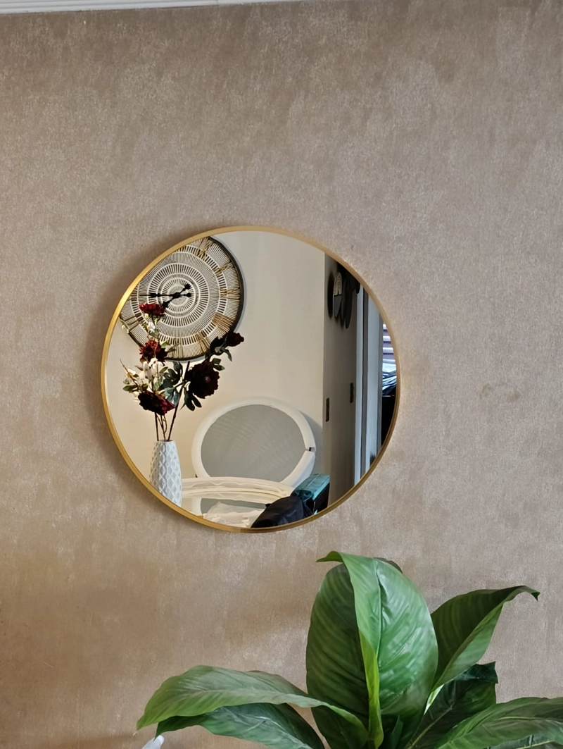 ESPEJO BRUSHED METAL CIRCULAR 60 CM DIAMETRO MARCO METAL CEPILLADO - 2