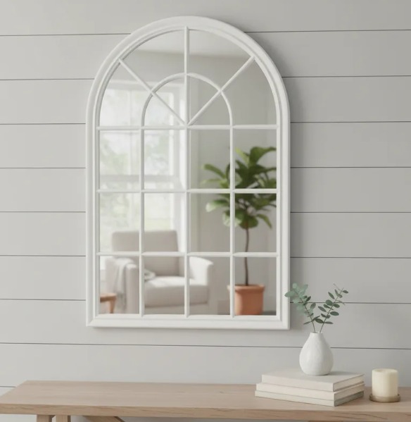 ESPEJO FORMA VENTANA DORADO/BLANCO 97 CM ALTO X 65 CM ANCHO - 2